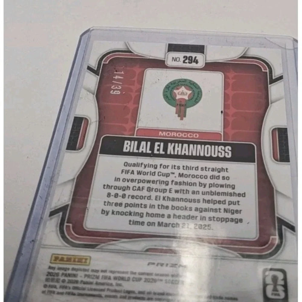 2026 Panini Prizm FIFA World Cup Bilal El Khannouss Wave Prizm /39 #294 Morocco
